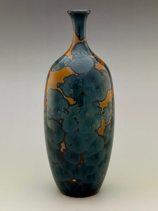 Hand-Thrown Porcelain Decorative Vase – Rich Nickel Crystalline Glaze – Stephan Roy Studio