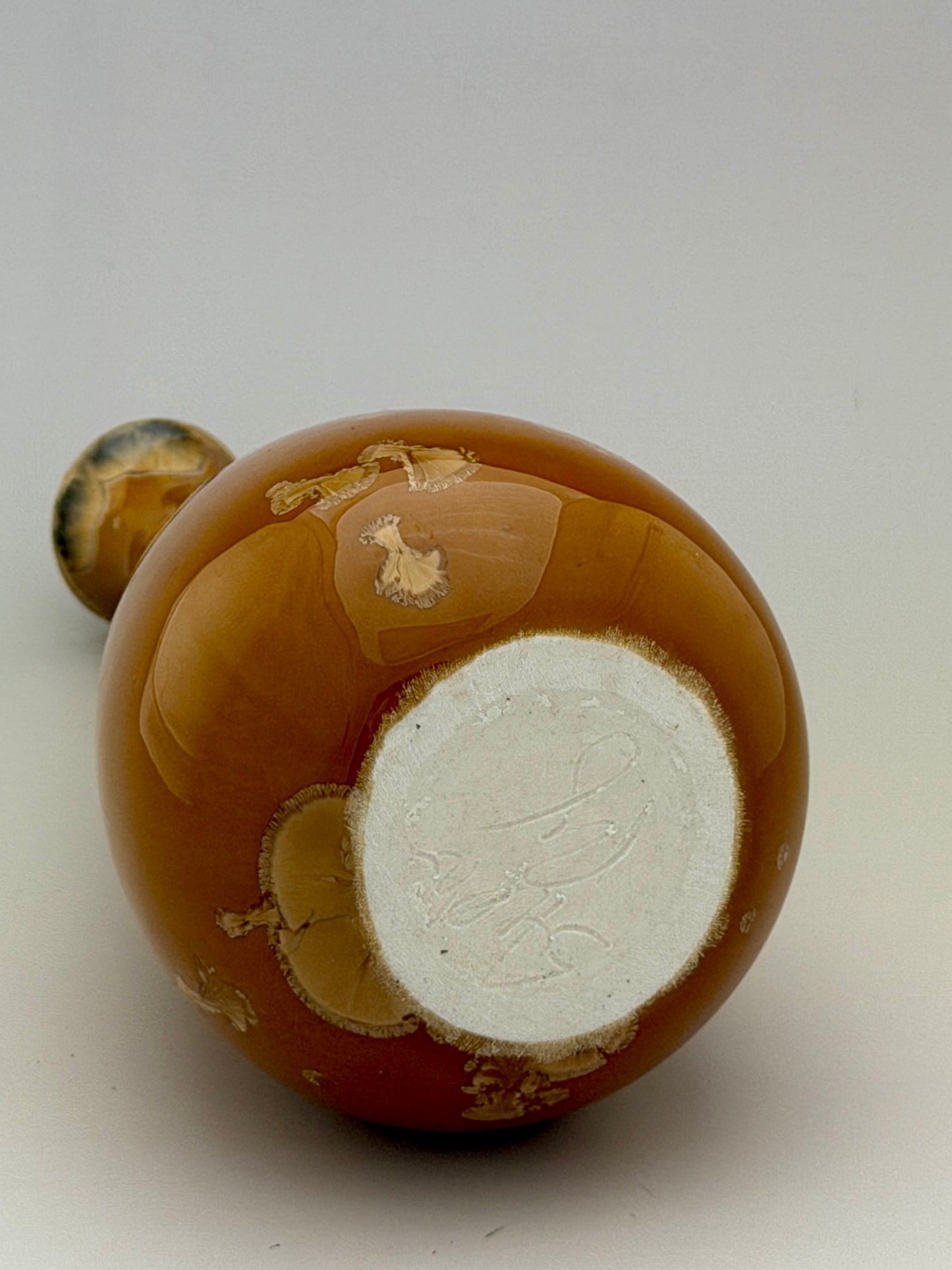 Hand-Thrown Porcelain Flower Vase – Tiger’s Eye Crystalline Glaze – Stephan Roy Studio