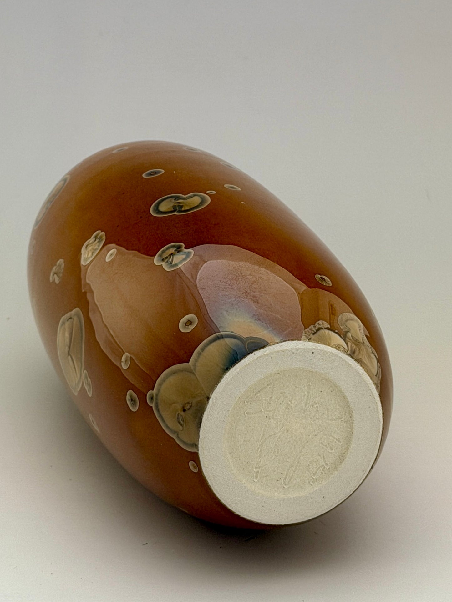 Hand-Thrown Porcelain Decorative Bottle – Rich Golden Crystalline Glaze – Stephan Roy Studio