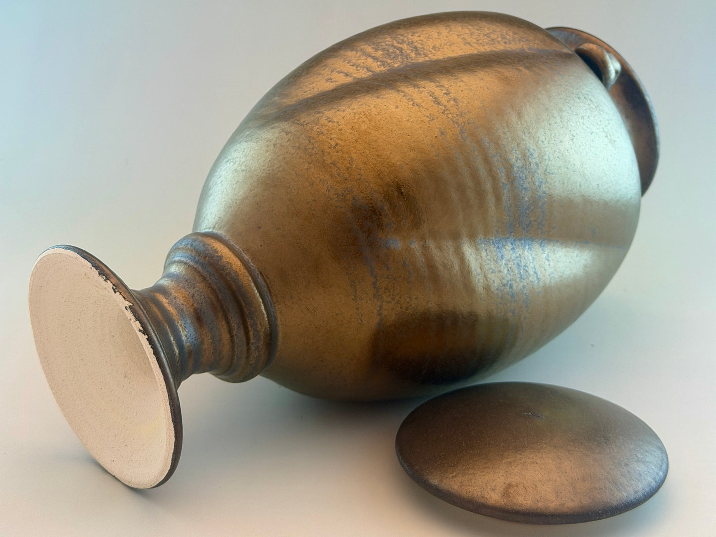 Hand-Thrown Porcelain Cremation Urn 168 cu in | Bronze Crystalline Glaze | Stephan Roy Studio