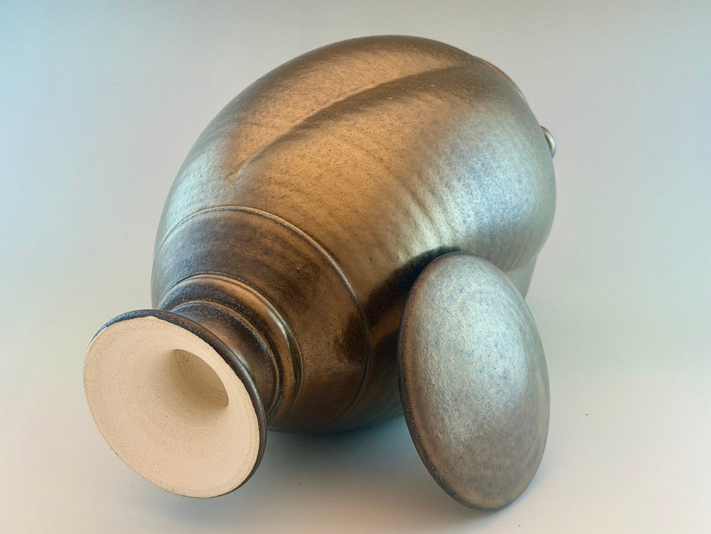 Hand-Thrown Porcelain Cremation Urn 168 cu in | Bronze Crystalline Glaze | Stephan Roy Studio