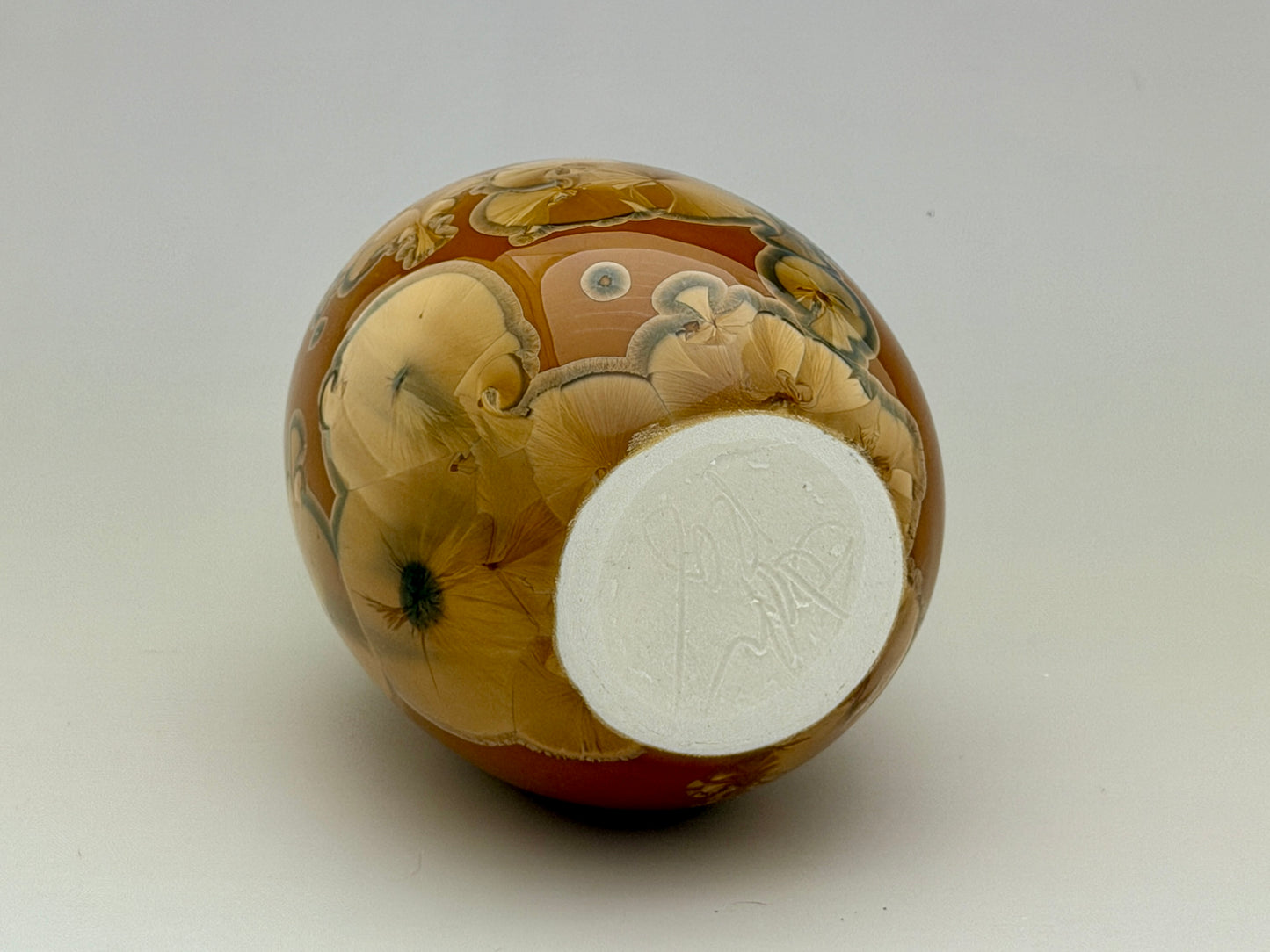Hand-Thrown Porcelain Flower Vase – Tiger’s Eye Crystalline Glaze – Stephan Roy Studio