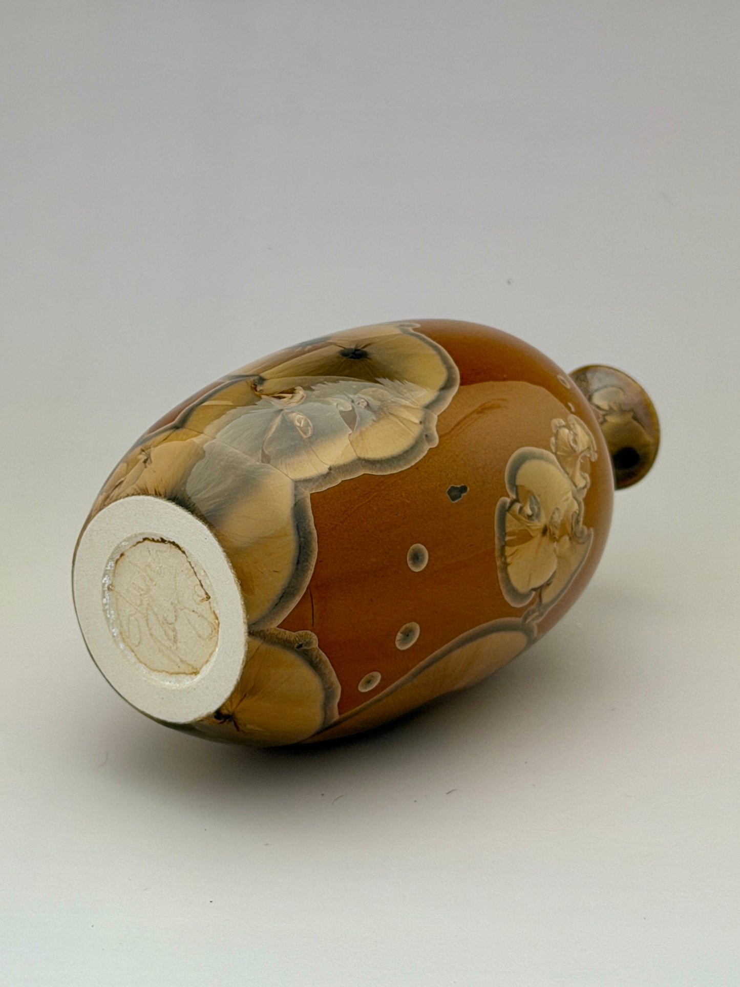 Hand-Thrown Porcelain Flower Vase – Tiger’s Eye Crystalline Glaze – Stephan Roy Studio