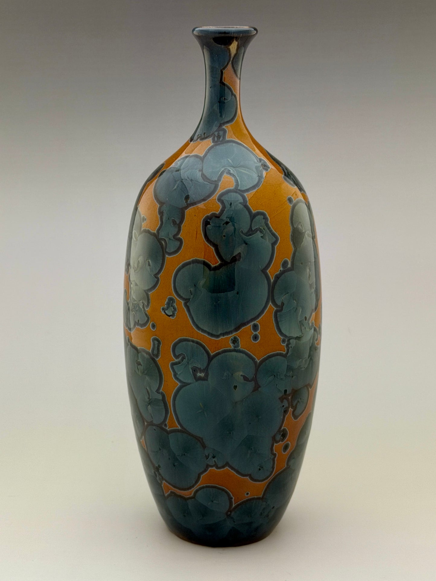 Hand-Thrown Porcelain Decorative Vase – Rich Nickel Crystalline Glaze – Stephan Roy Studio