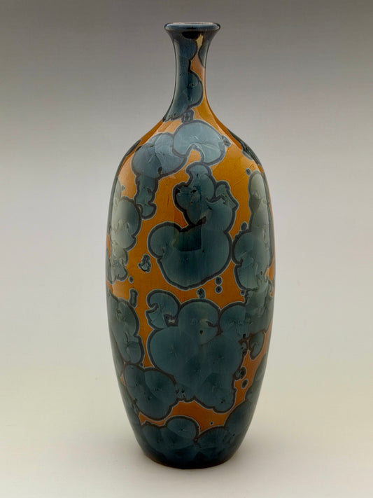 Hand-Thrown Porcelain Decorative Vase – Rich Nickel Crystalline Glaze – Stephan Roy Studio