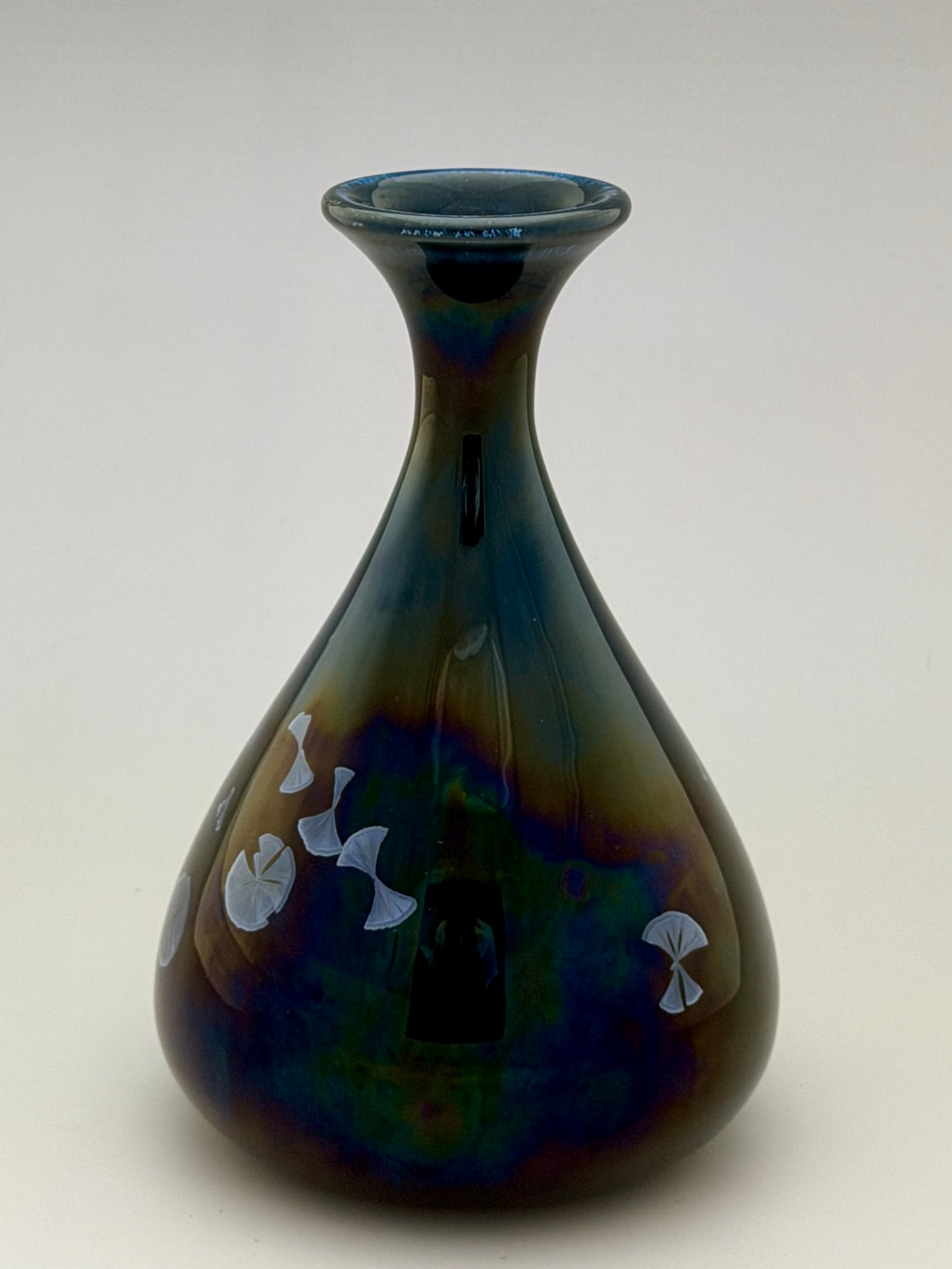 Hand-Thrown Porcelain Flower Vase – Midnight Cobalt Blue Crystalline Glaze – Stephan Roy Studio