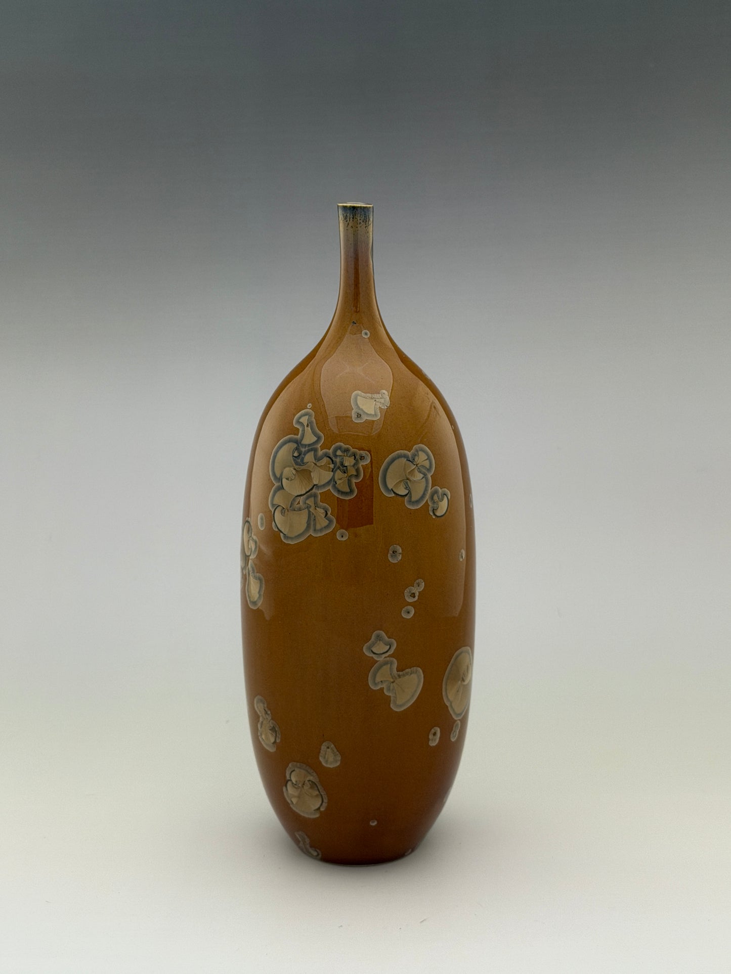 Hand-Thrown Porcelain Decorative Bottle – Rich Golden Crystalline Glaze – Stephan Roy Studio