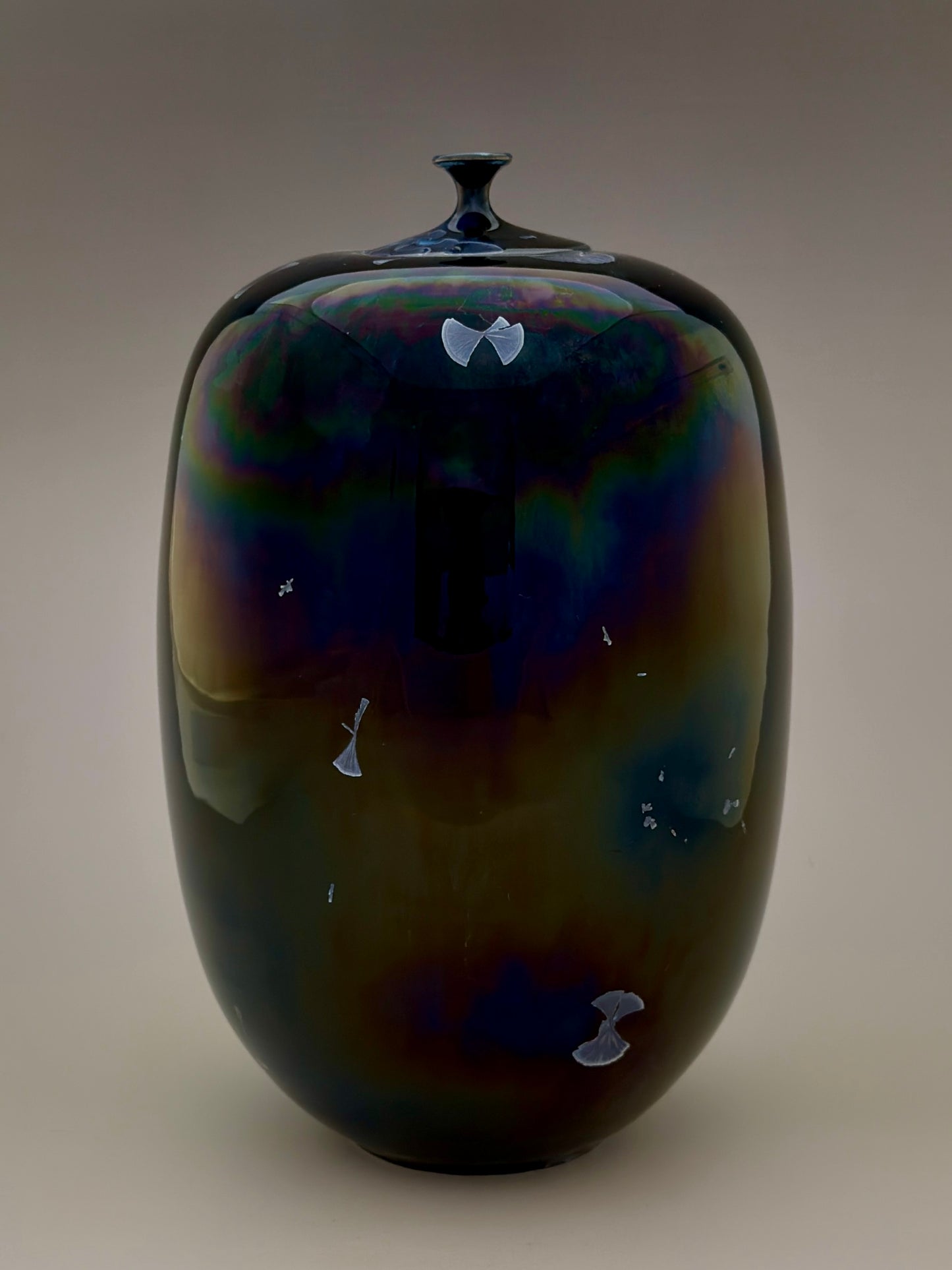 Hand-Thrown Porcelain Cremation Urn 150 cu in | Cobalt Blue Crystalline Glaze | Stephan Roy Studio