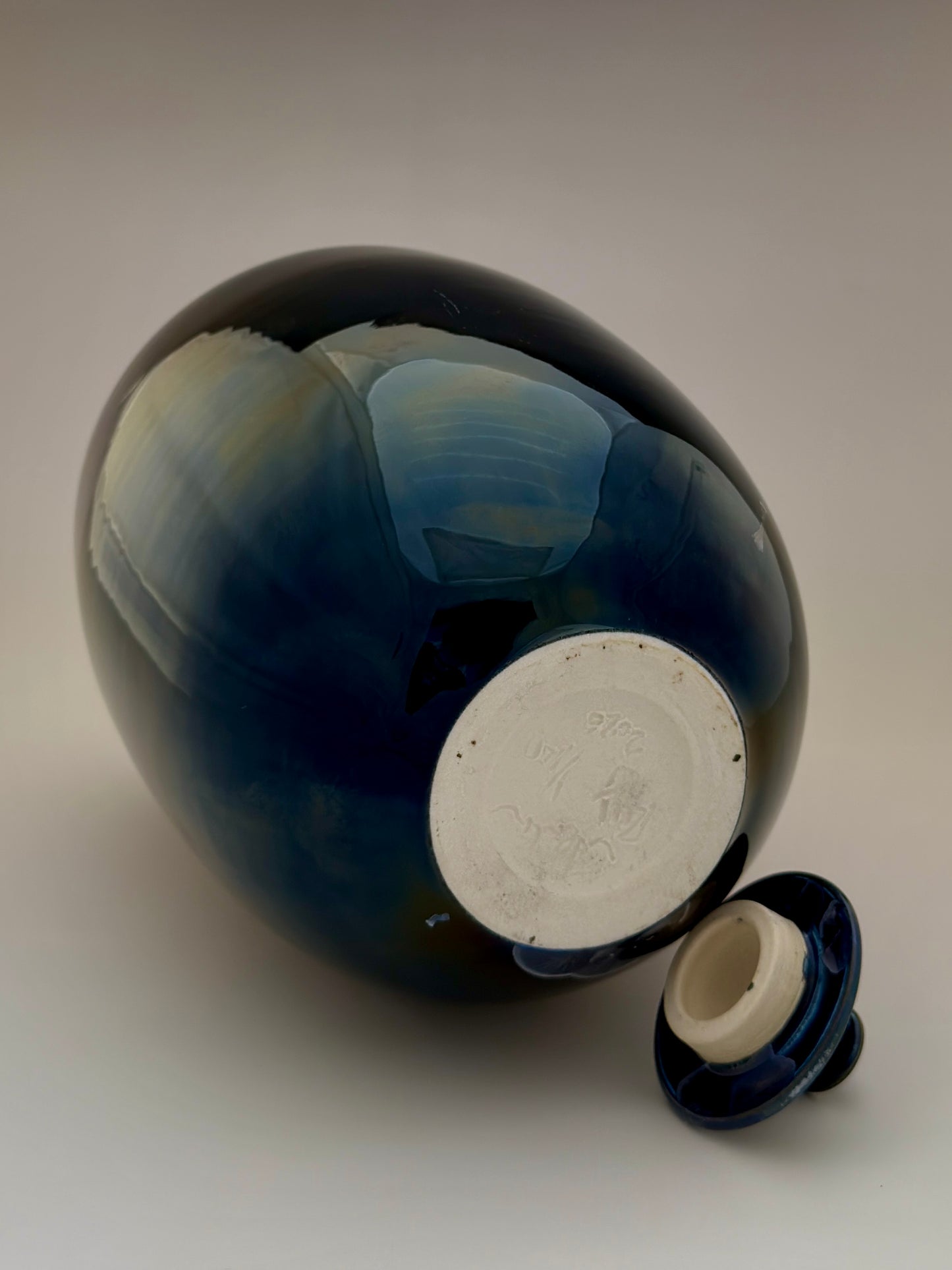 Hand-Thrown Porcelain Cremation Urn 150 cu in | Cobalt Blue Crystalline Glaze | Stephan Roy Studio
