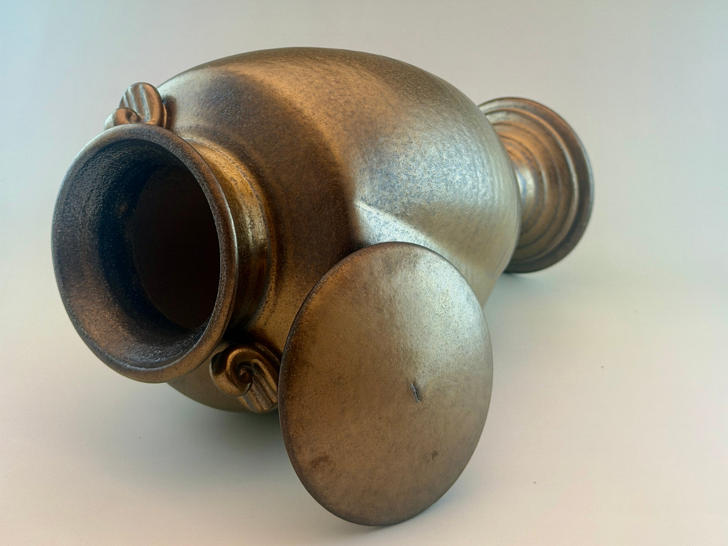 Hand-Thrown Porcelain Cremation Urn 168 cu in | Bronze Crystalline Glaze | Stephan Roy Studio