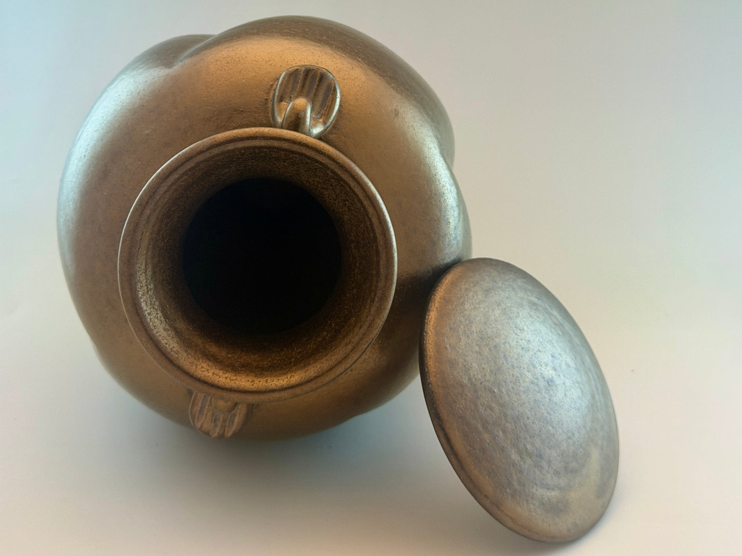 Hand-Thrown Porcelain Cremation Urn 168 cu in | Bronze Crystalline Glaze | Stephan Roy Studio